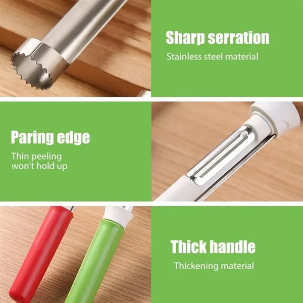 2-In-1 Stainless Steel Retractable Fruit Corer Peeler