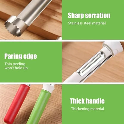 2-In-1 Stainless Steel Retractable Fruit Corer Peeler