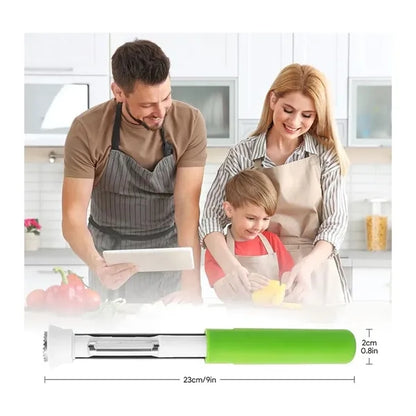 2-In-1 Stainless Steel Retractable Fruit Corer Peeler