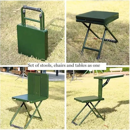 3-in-1 15 Tilt Heavy-Duty Folding Stool Chair Table Set