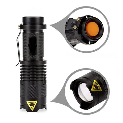 Compact LED Zoom Flashlight for Outdoor