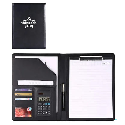 Custom A4 Executive Leather Folder With Calculator