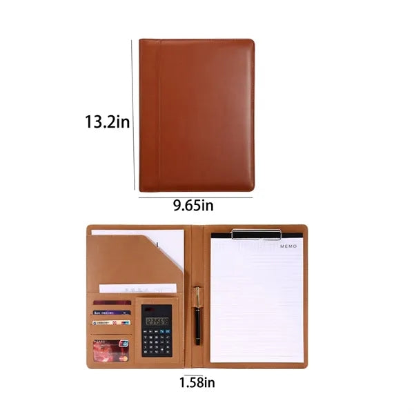Custom A4 Executive Leather Folder With Calculator
