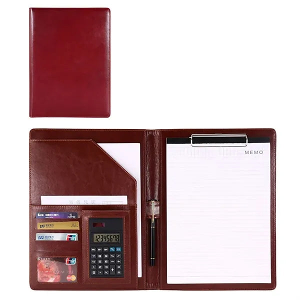 Custom A4 Executive Leather Folder With Calculator