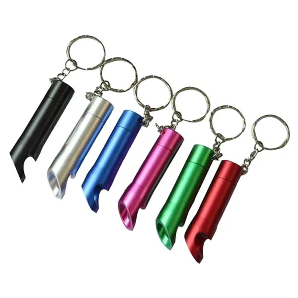 Mini LED Flashlight Bottle Opener Keychain