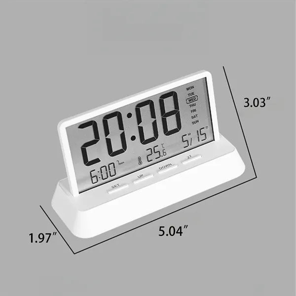 Digital Desk Alarm Clock With Temperature Date Display