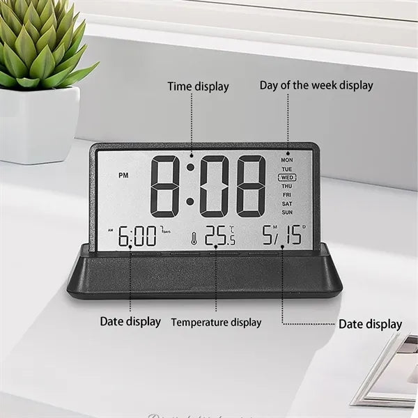 Digital Desk Alarm Clock With Temperature Date Display