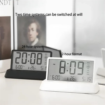 Digital Desk Alarm Clock With Temperature Date Display