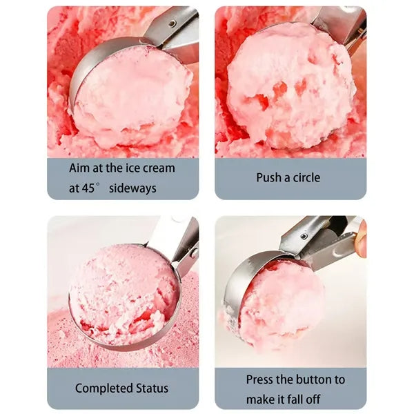 Stainless Steel Ice Cream Scoop With Spring Release