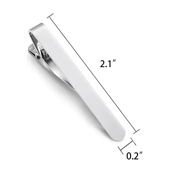 This stainless steel tie clip is the perfect finishing touch