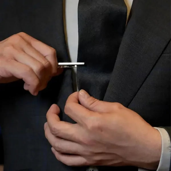 This stainless steel tie clip is the perfect finishing touch