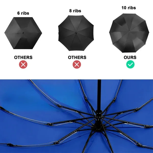 46" Arc Inverted-Close Auto-Open Folding Umbrella