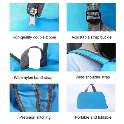 Large Capacity Nylon Fabric Multifunctional Folding Backpack