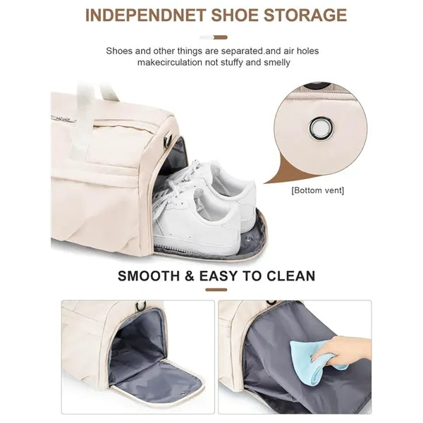 Weekender Duffel Bag with Shoe Compartment Travel Carry On