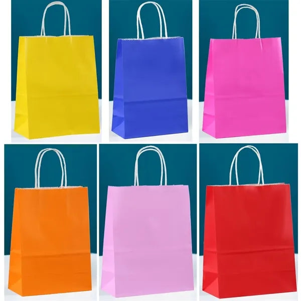 Custom Portable Paper Gift Shopping Tote Bag w/Handles