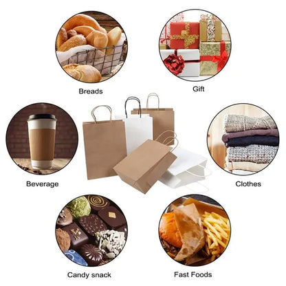 Custom Portable Paper Gift Shopping Tote Bag w/Handles
