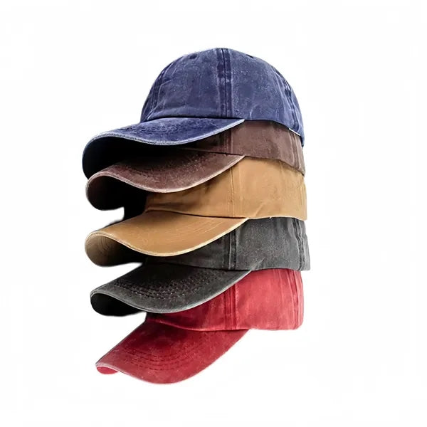Washed Distressed  Embroidered Baseball Cap Vintage Dad Hat