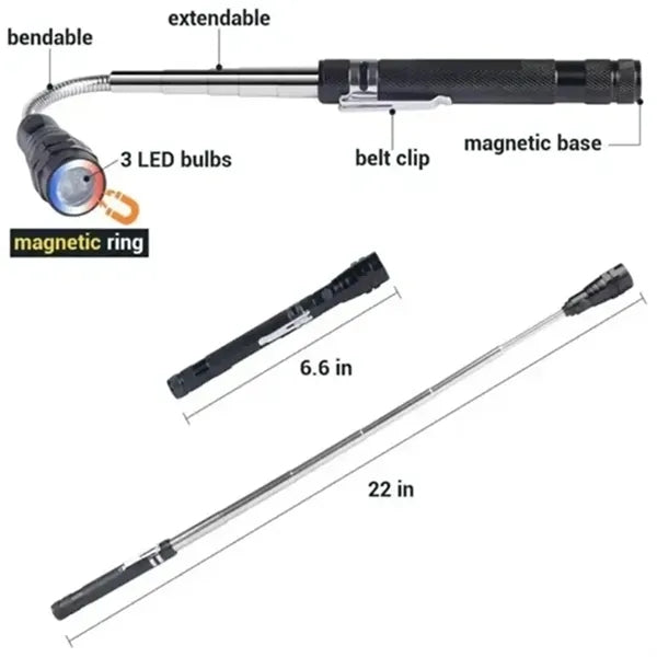 Magnetic 3 LED Flash Light