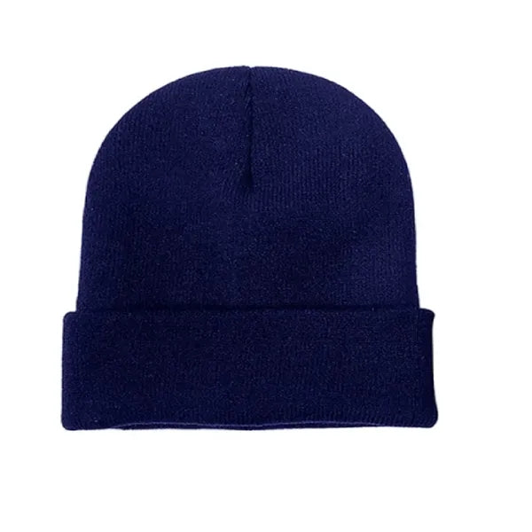 Solid Color Embroidered Knit Unisex Ski Beanie