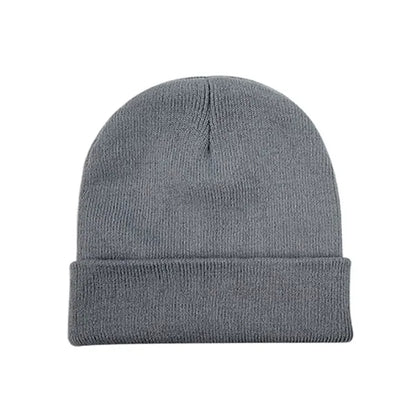 Solid Color Embroidered Knit Unisex Ski Beanie