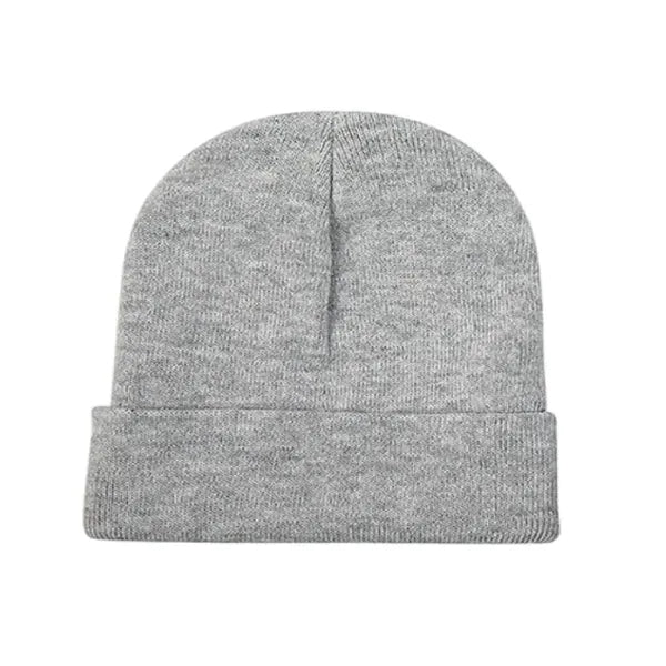 Solid Color Embroidered Knit Unisex Ski Beanie