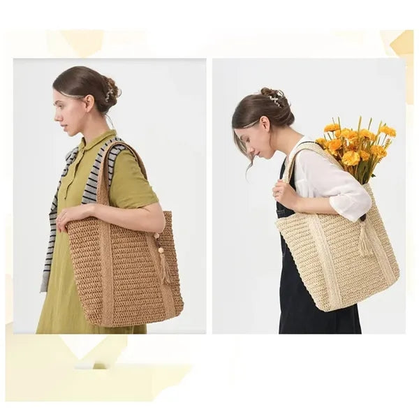 Straw Woven Tote Bag
