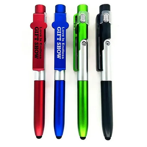 4 In 1 LED Folding Ballpoint Pen Phone Stand Holder