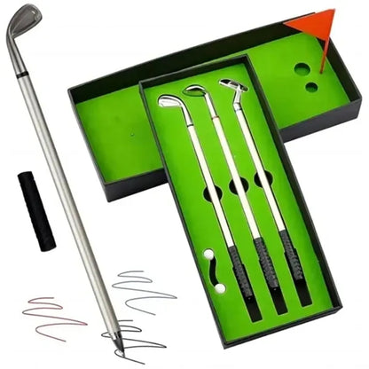 3 Piece Golf Pen Set Gift Fun Office Toys