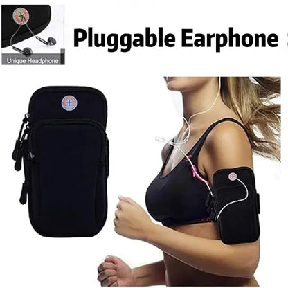 Multifunctional Sports Phone Arm Bag With Headphone Jack