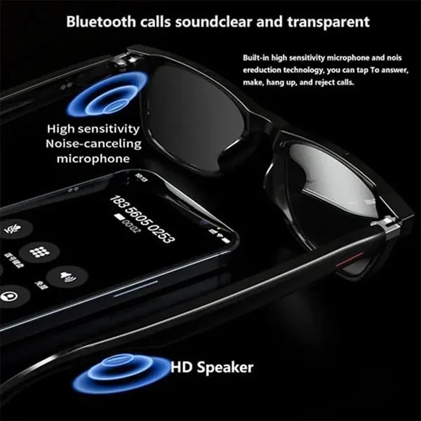 Rechargeable Bluetooth Touch Controls Smart Audio Sunglasses