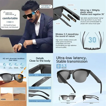 Rechargeable Bluetooth Touch Controls Smart Audio Sunglasses