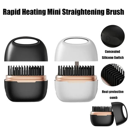 Fast Heating Mini Hair Straightener Comb with 3-Temp Setting