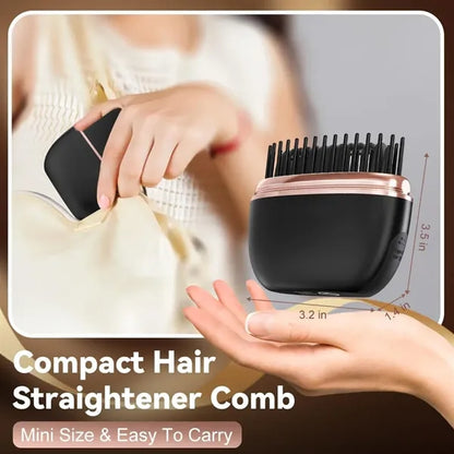 Fast Heating Mini Hair Straightener Comb with 3-Temp Setting