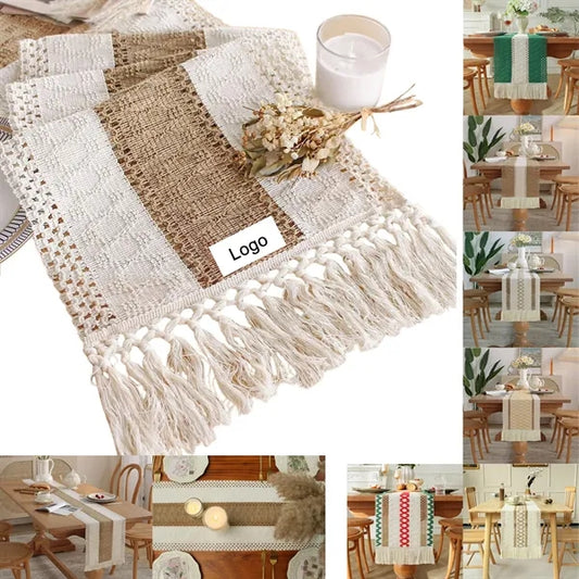 Boho Table Runner with Tassels