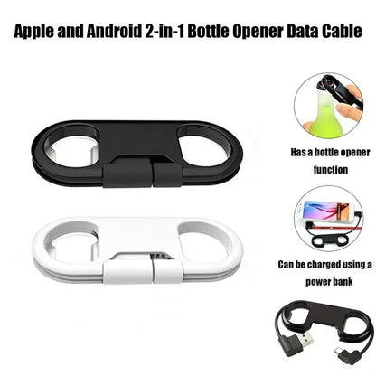 3-in-1 Bottle Opener Keychain with Cellphone Charging Cable