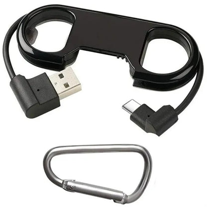 3-in-1 Bottle Opener Keychain with Cellphone Charging Cable