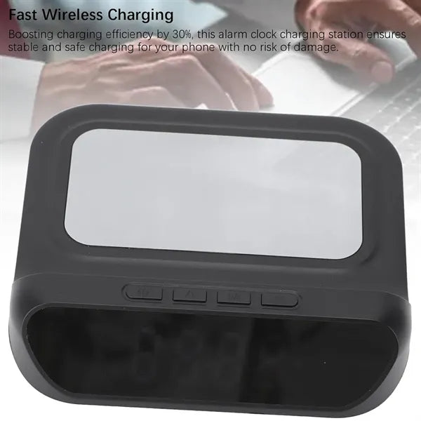 Smart Digital Alarm Clock with Fast Wireless Charging