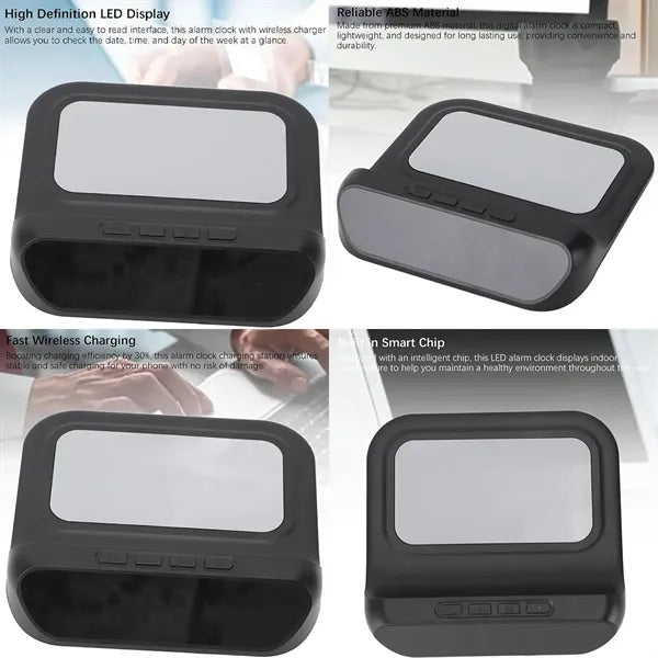 Smart Digital Alarm Clock with Fast Wireless Charging