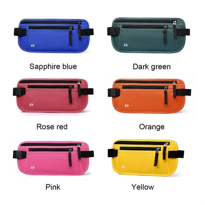 RFID Blocking Outdoor Sports Waist Bag W/ Headphone Jack