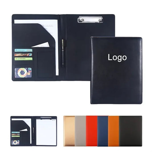 A4 Writing Pad with Portfolio Faux Leather Clipboard Folder