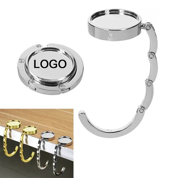 Custom Portable Zinc Alloy Bag Hook Holder 2''x2'' MOQ100PCS