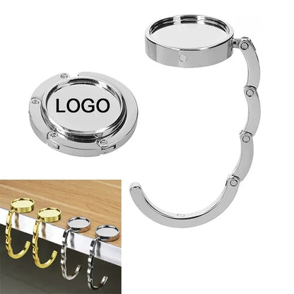 Custom Portable Zinc Alloy Bag Hook Holder 2''x2'' MOQ100PCS