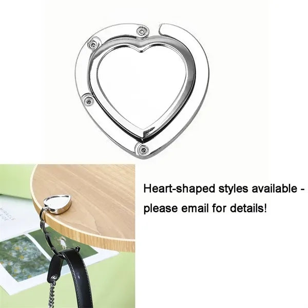 Custom Portable Zinc Alloy Bag Hook Holder 2''x2'' MOQ100PCS