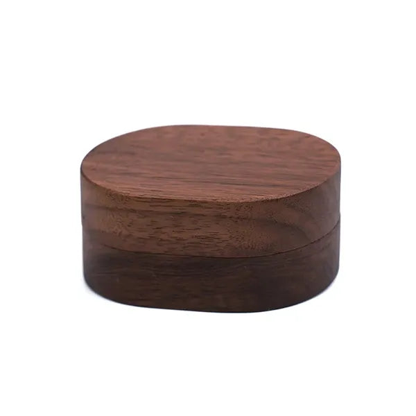 Oval Forest Rustic Carve Engagement Wedding Ring Box Holder