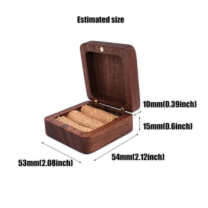 Oval Forest Rustic Carve Engagement Wedding Ring Box Holder