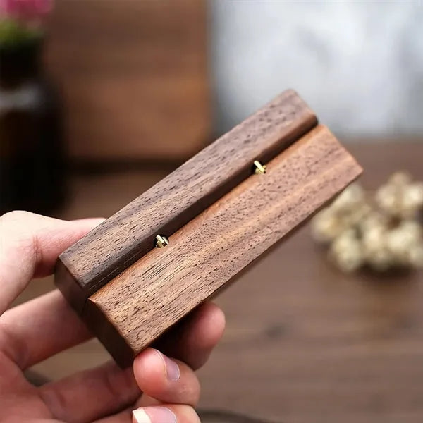 Wedding Walnut Pair Storage Gift Wooden Box Earrings Jewelry