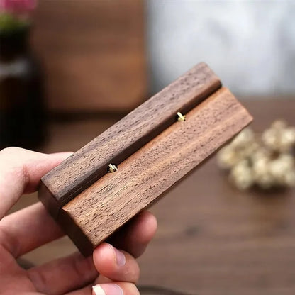 Wedding Walnut Pair Storage Gift Wooden Box Earrings Jewelry