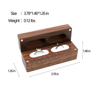 Wedding Walnut Pair Storage Gift Wooden Box Earrings Jewelry