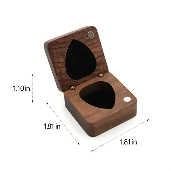Magnetic Sturdy Wood Guitar Picks With Storage Case Walnut