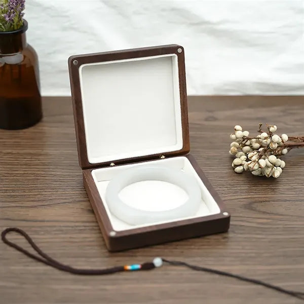 Wooden Square Magnetic Bracelet Pendant Jewelry Storage Box